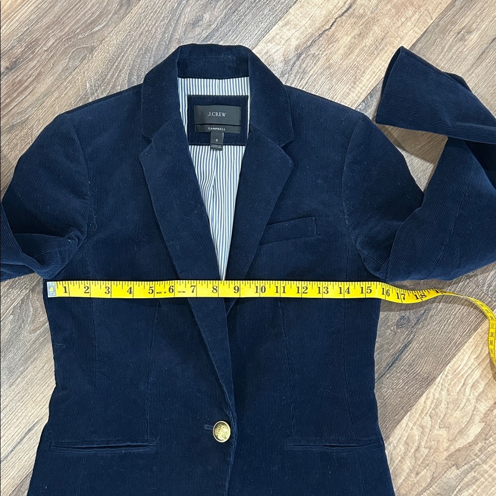 J.Crew Campbell corduroy blazer Navy one button lined classic size 0 - Picture 6 of 15